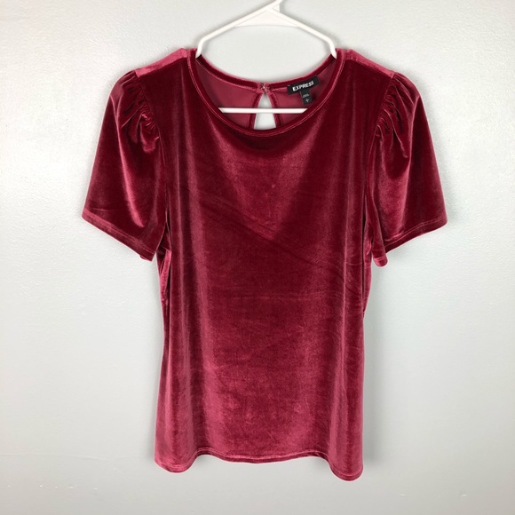 Express Tops - Express Velvet Crew Neck Short Sleeve Size Large